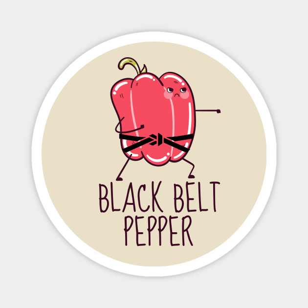 Black Belt Pepper Funny Magnet by DesignArchitect